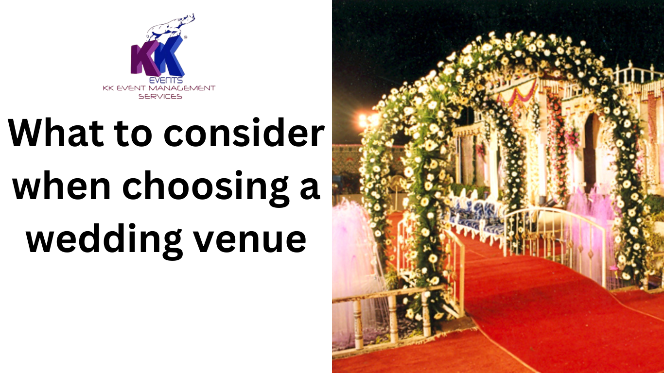 What to consider when choosing a wedding venue.